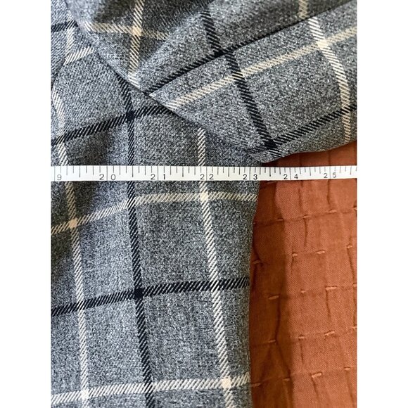 Evan Picone Black Label Boxy Plaid Blazer Black Grey - Picture 4 of 5